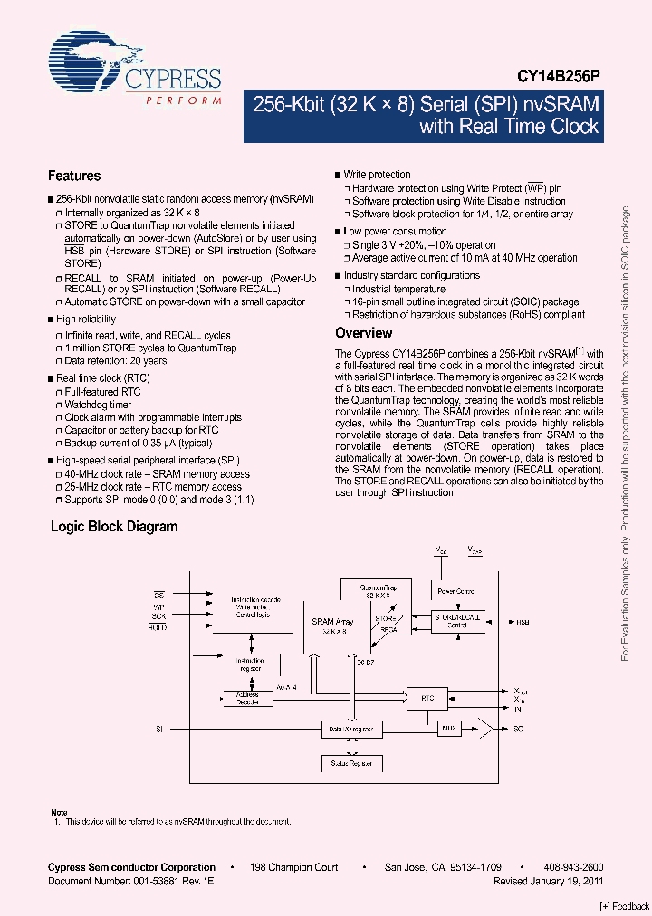 CY14B256P-SFXI_4230561.PDF Datasheet