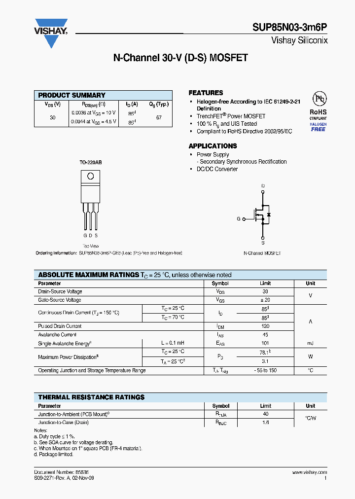 SUP85N03-3M6P-GE3_4230462.PDF Datasheet