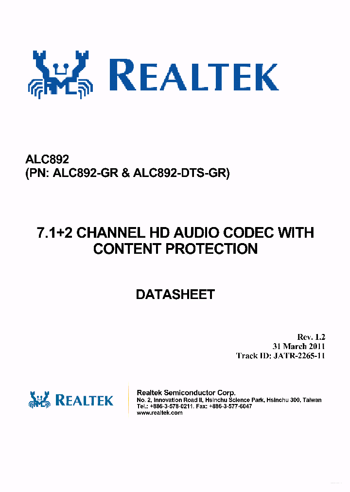 ALC892_4263831.PDF Datasheet