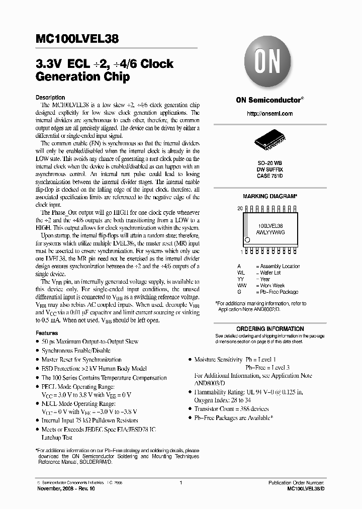 MC100LVEL38DW_4265685.PDF Datasheet