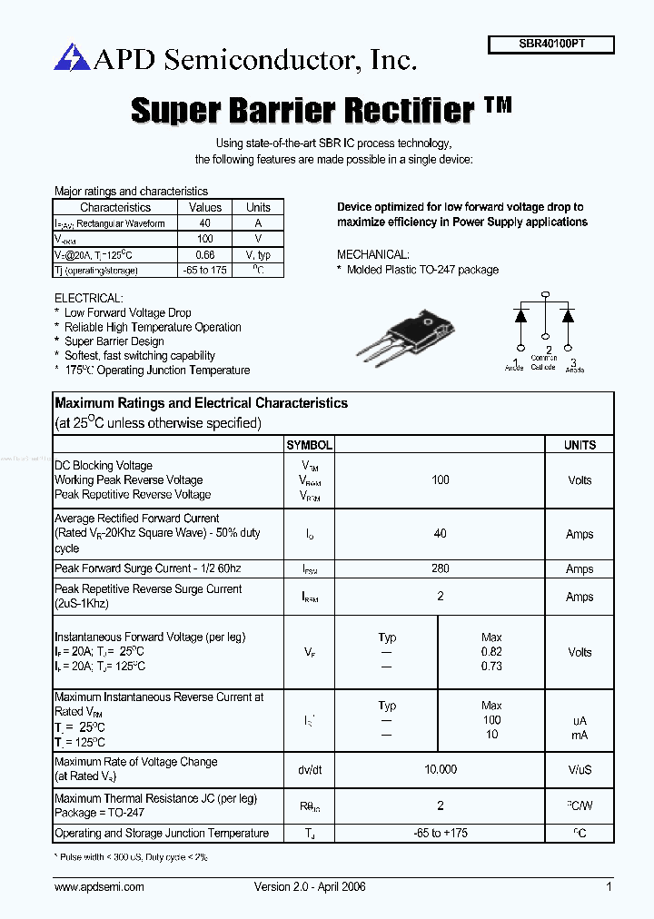 SBR40100PT_4284894.PDF Datasheet