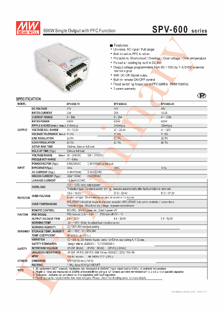 SPV-600_4285064.PDF Datasheet