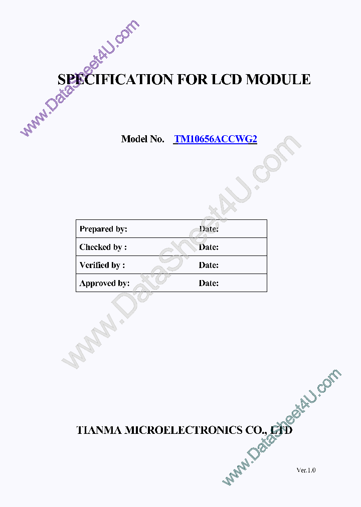 TM10656ACCWG2SPEC_4310386.PDF Datasheet