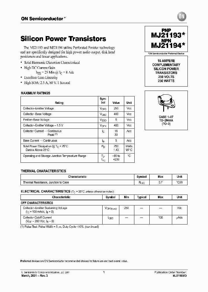 MJ21193-D_4319807.PDF Datasheet