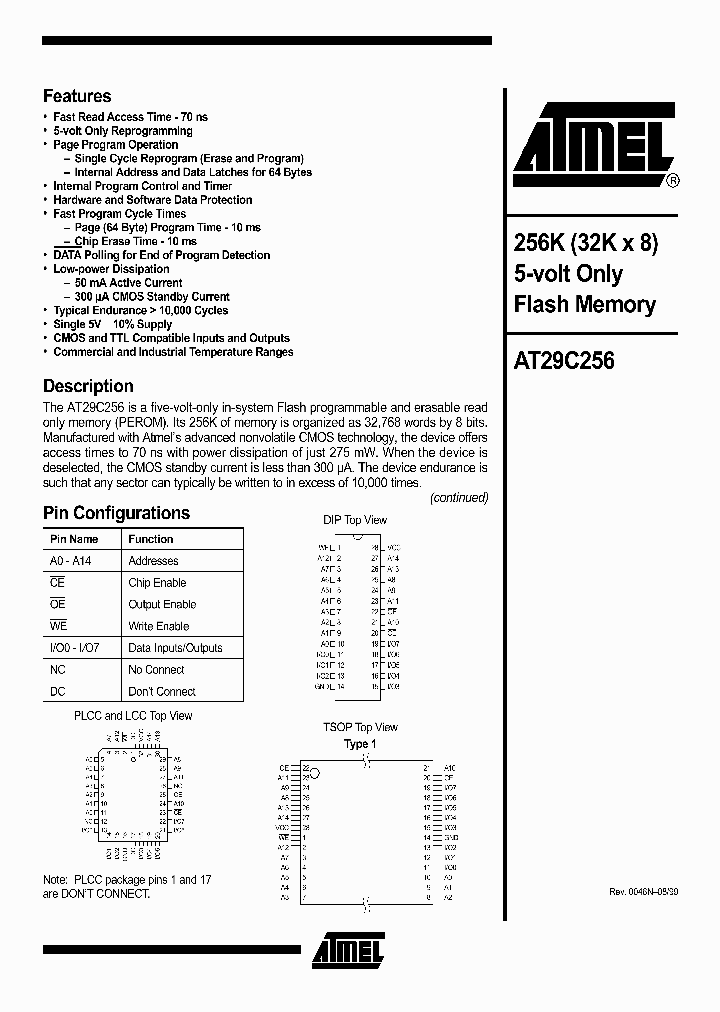 AT29C256-70PI_4320679.PDF Datasheet