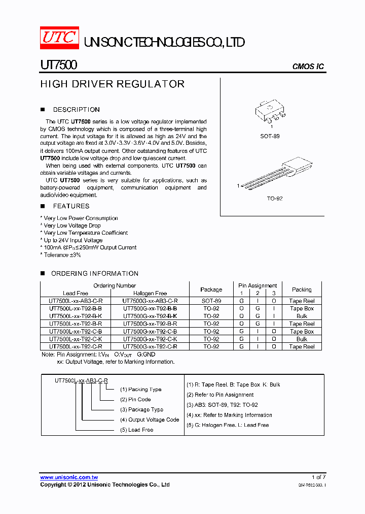 UT7500L-XX-T92-B-R_4322154.PDF Datasheet