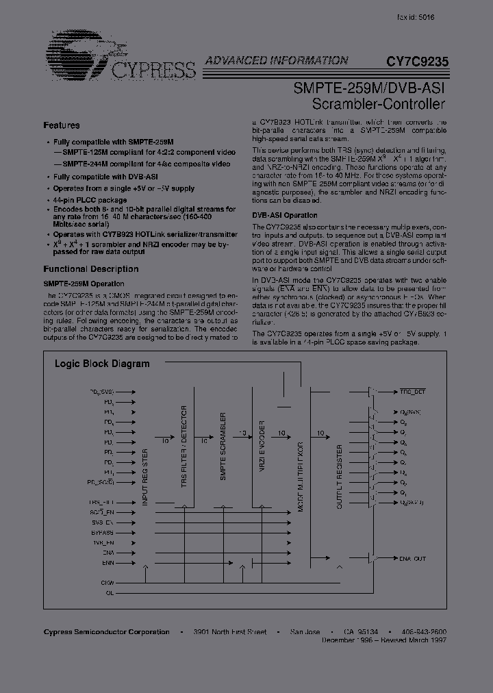 CY7C9235-27JC_4322388.PDF Datasheet