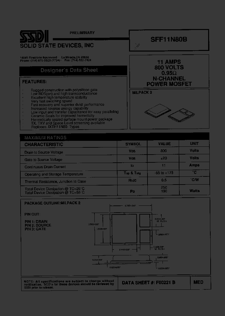 SFF11N80B_4327578.PDF Datasheet