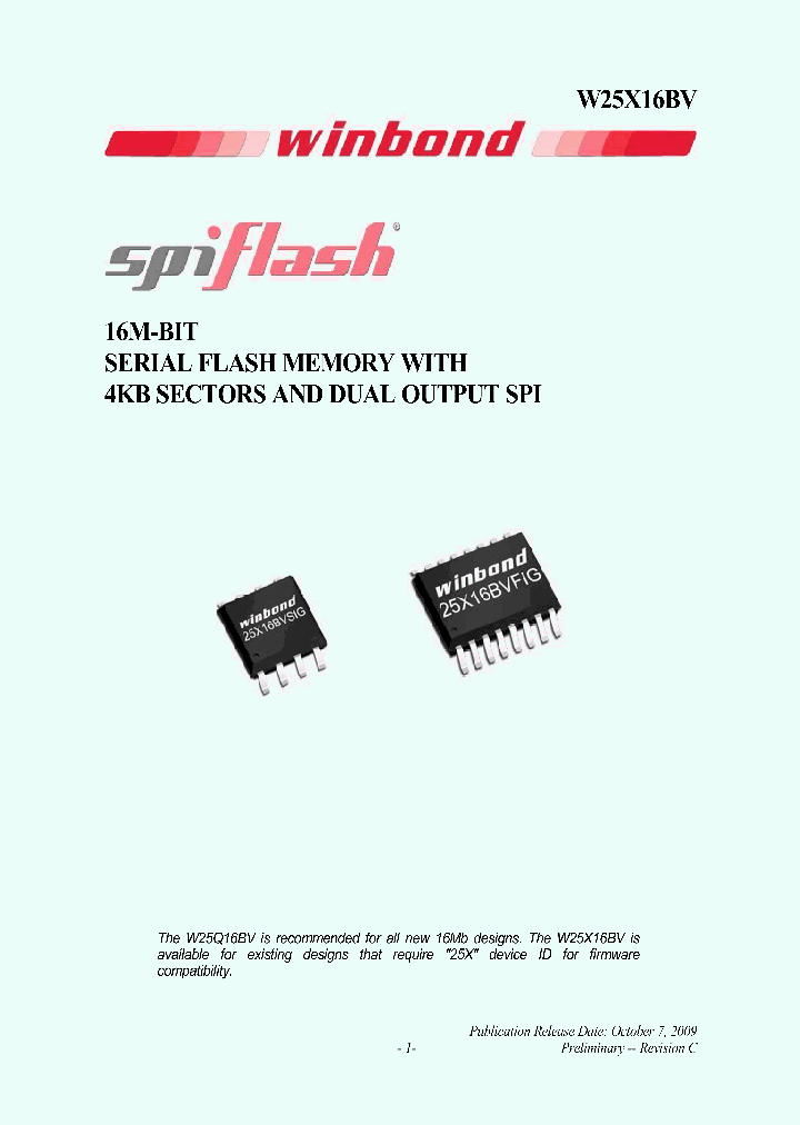 W25X16BVSFIG_4363907.PDF Datasheet