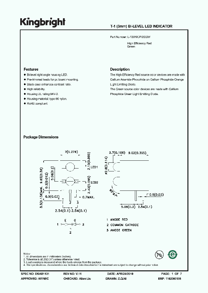 L130WCP2EGW_4381101.PDF Datasheet