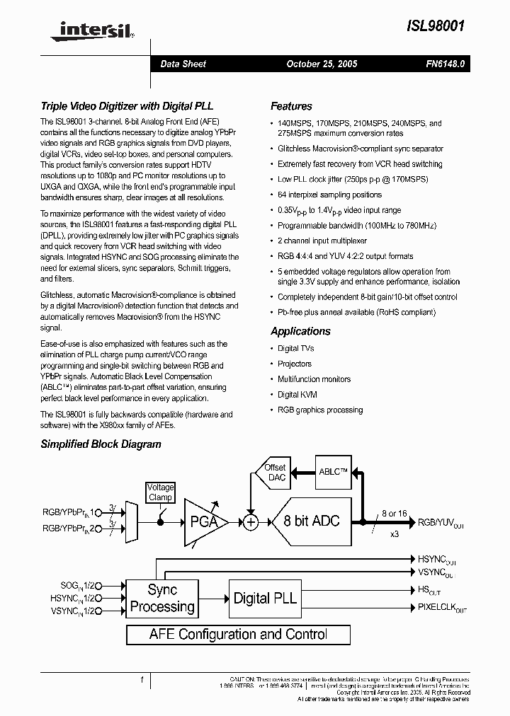 ISL98001CQZ-240_4384618.PDF Datasheet