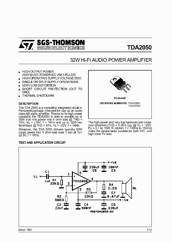 TDA2050V_4452373.PDF Datasheet