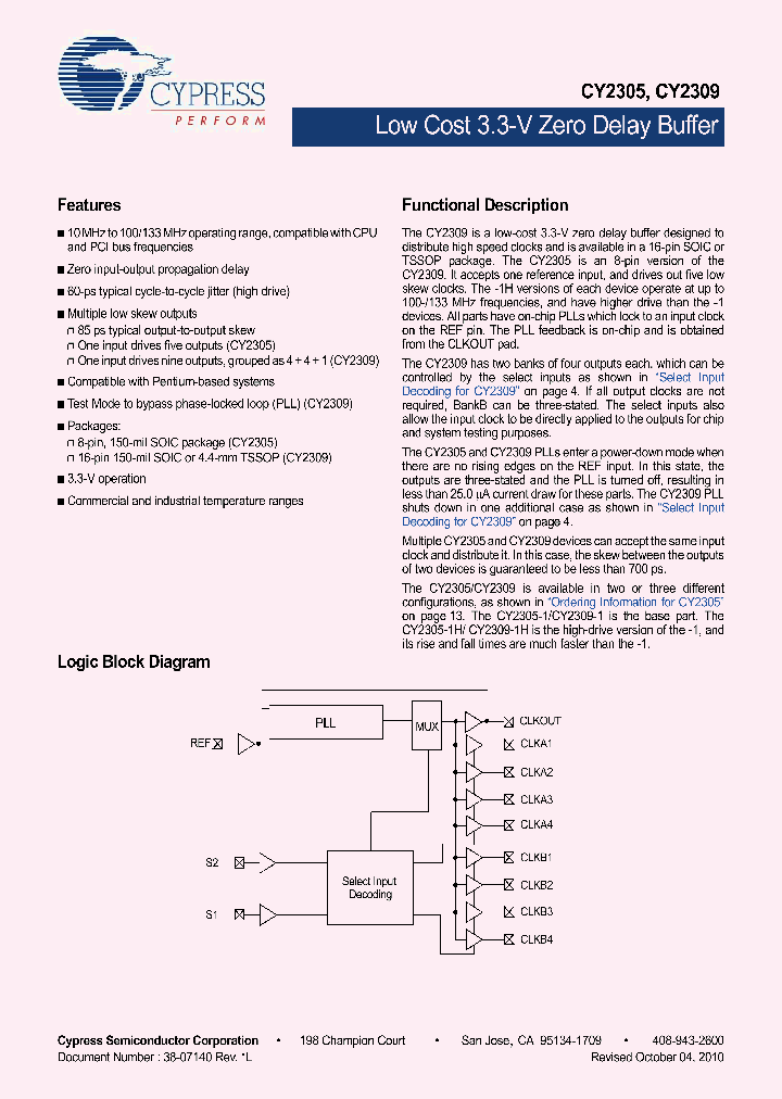 CY2309SXI-1H_4511795.PDF Datasheet