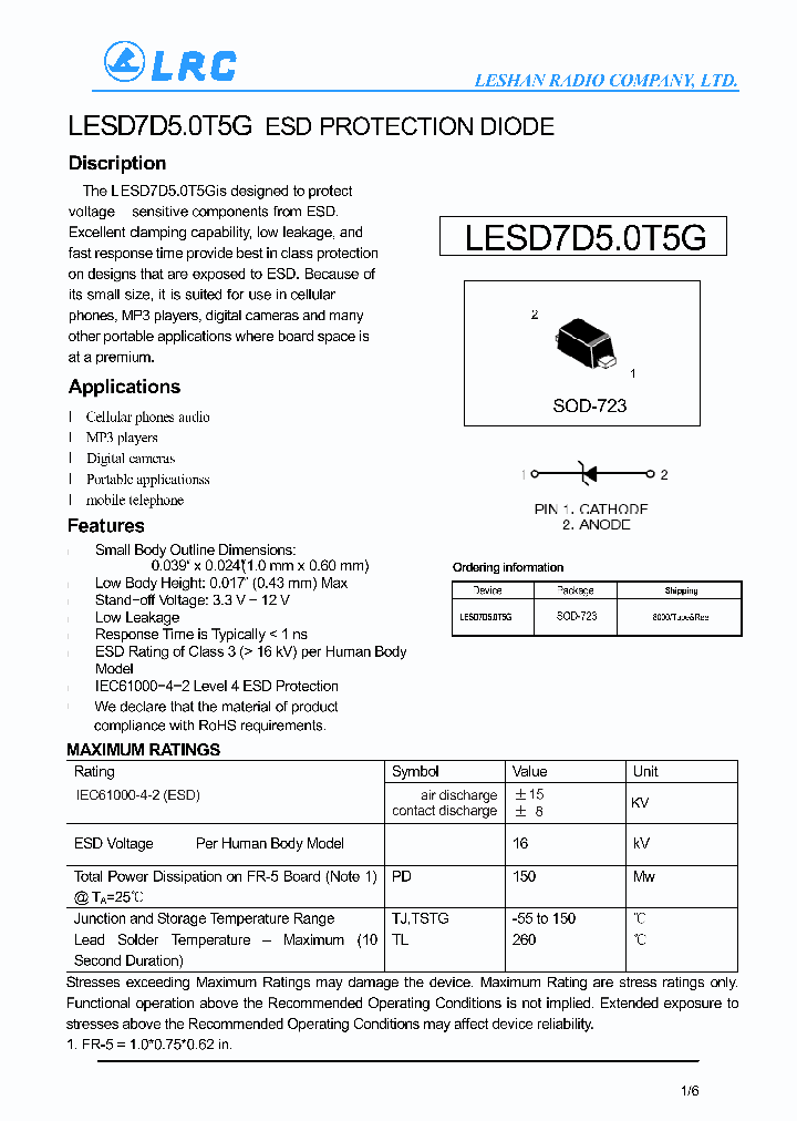 LESD7D50T5G_4533848.PDF Datasheet