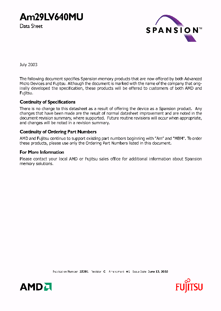 AM29LV64MU101RPCI_4550164.PDF Datasheet