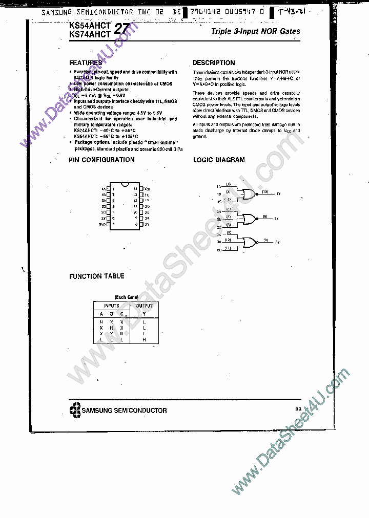 KS74AHCT27_4550670.PDF Datasheet