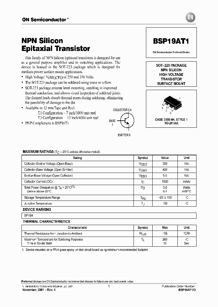 BSP19A_4562769.PDF Datasheet