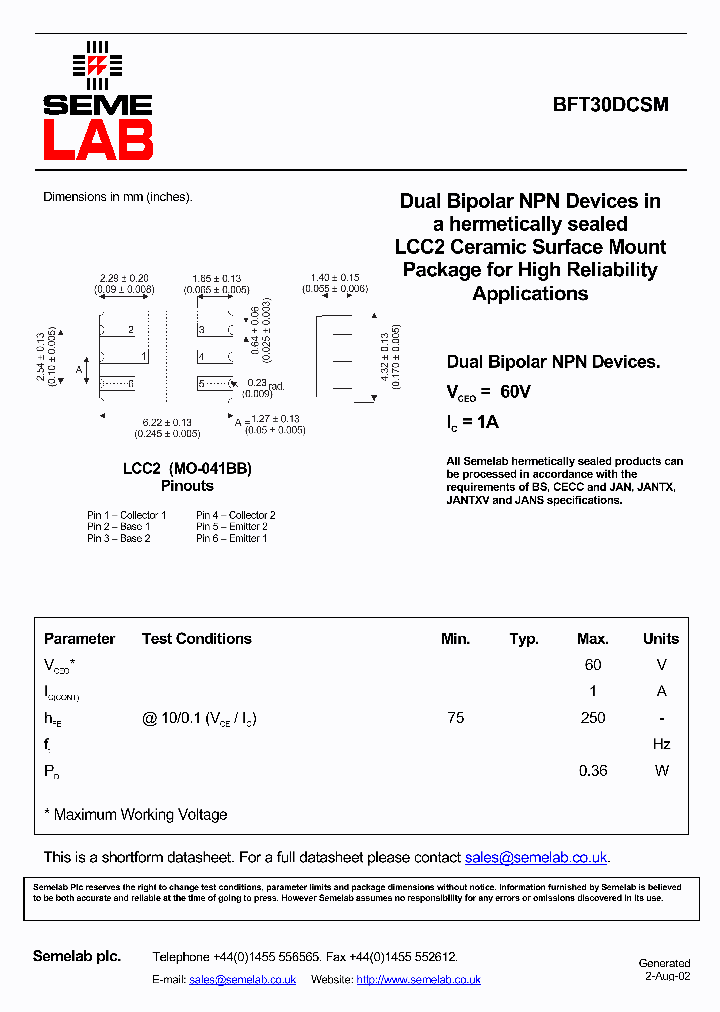 BFT30DCSM_4570854.PDF Datasheet