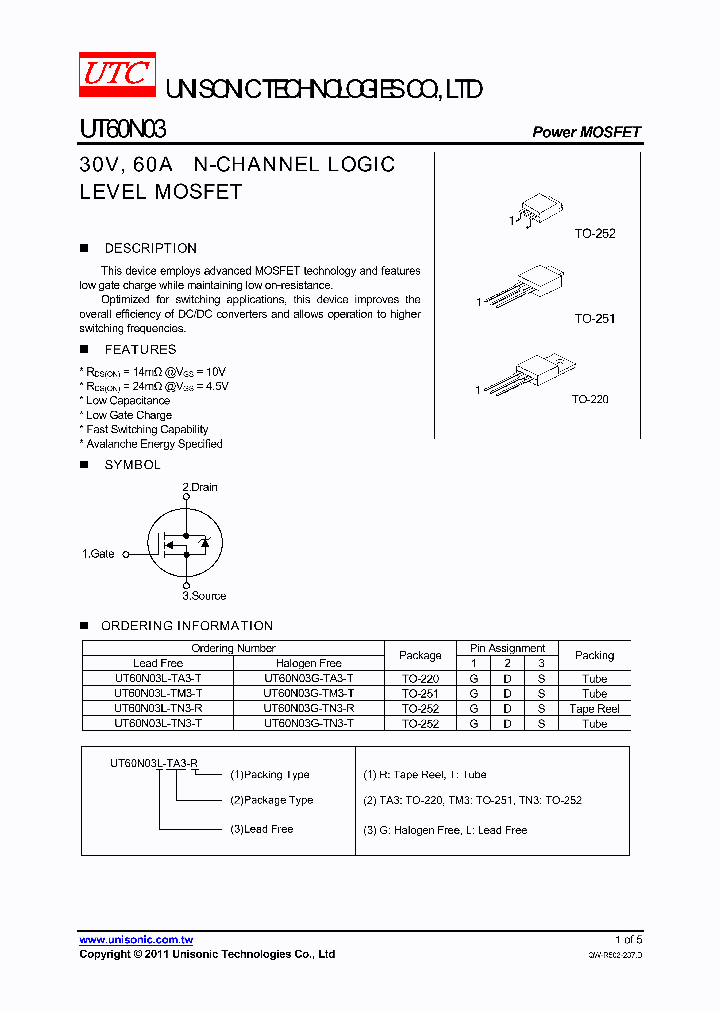 UT60N03L-TN3-T_4572489.PDF Datasheet