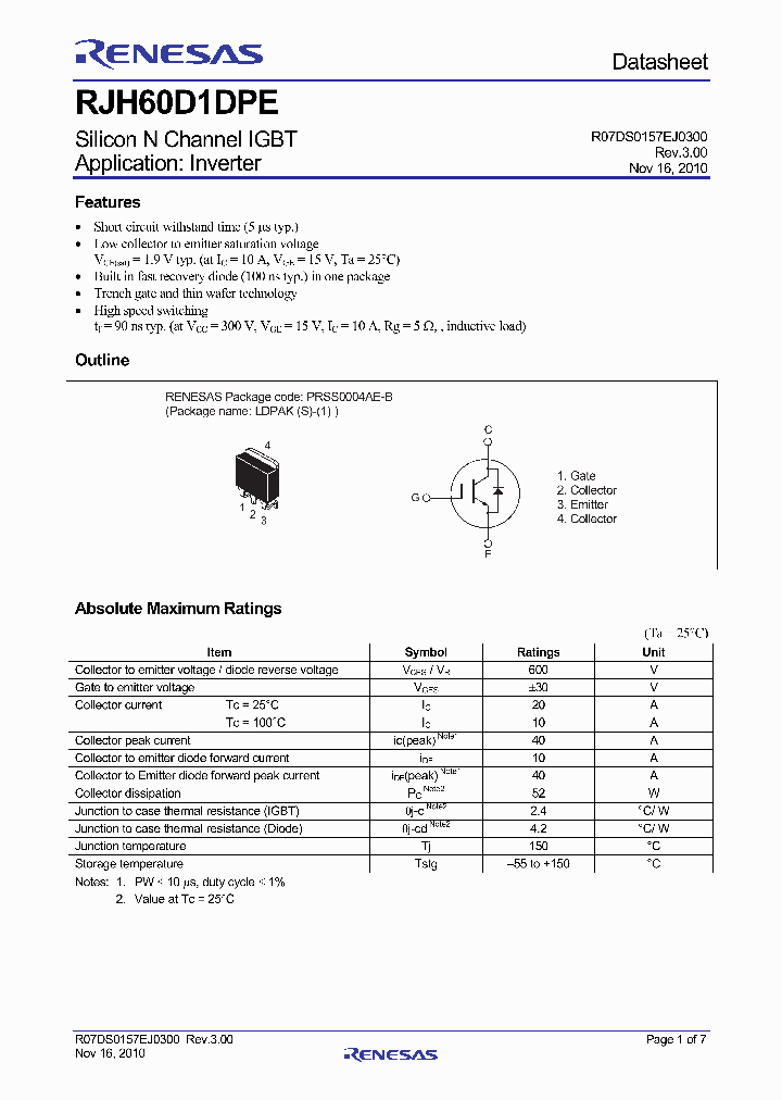 RJH60D1DPE11_4572934.PDF Datasheet