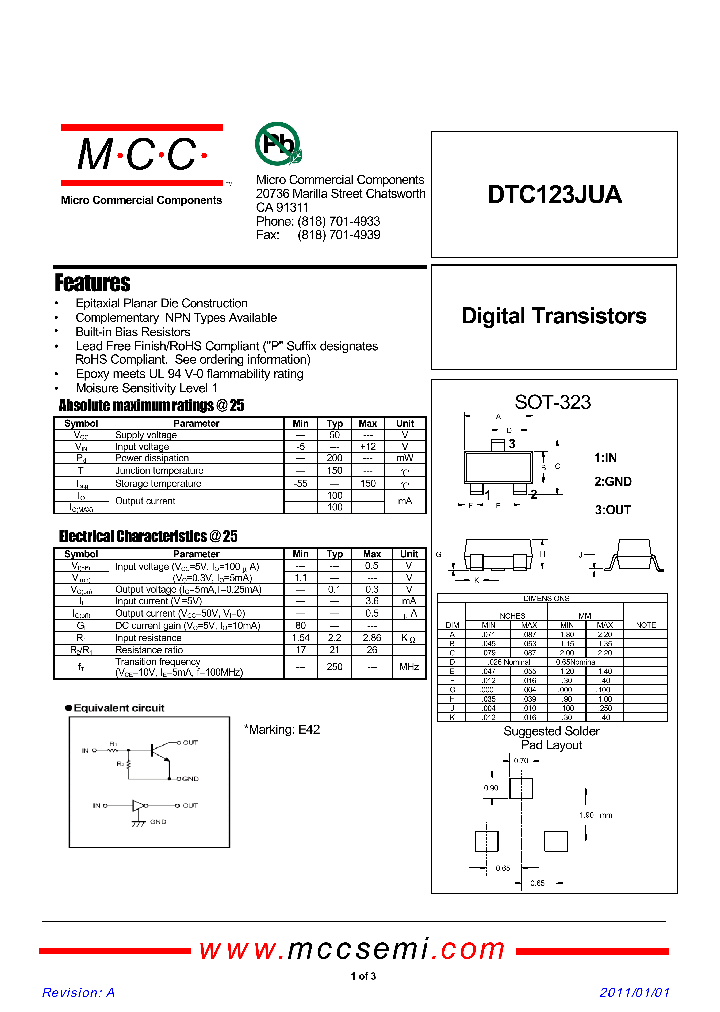 DTC123JUA11_4599002.PDF Datasheet