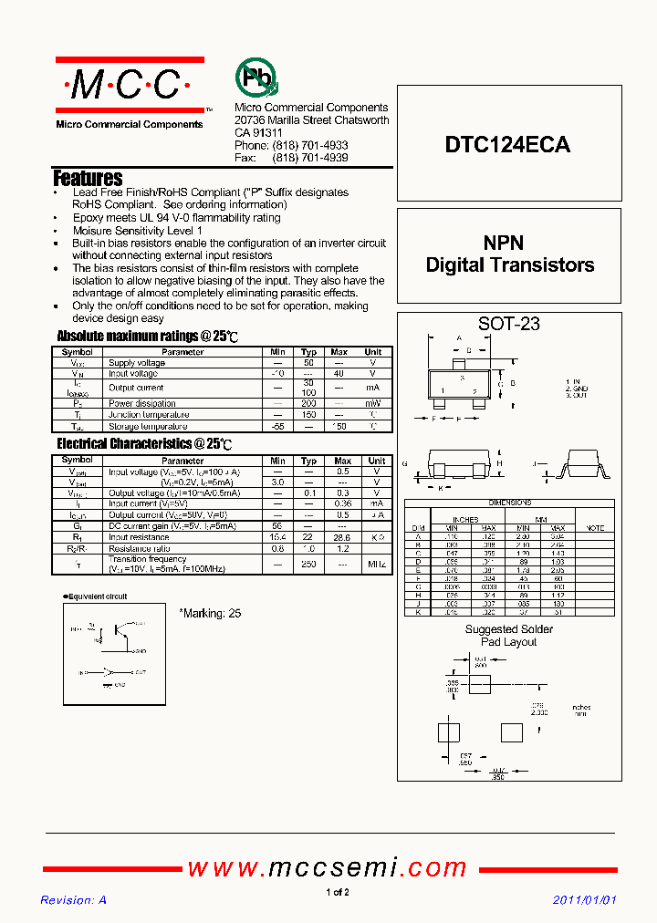 DTC124ECA11_4599582.PDF Datasheet