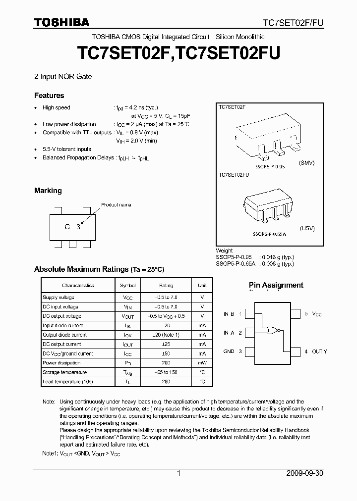 TC7SET02FU09_4605462.PDF Datasheet