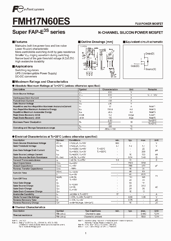 FMH17N60ES_4609716.PDF Datasheet