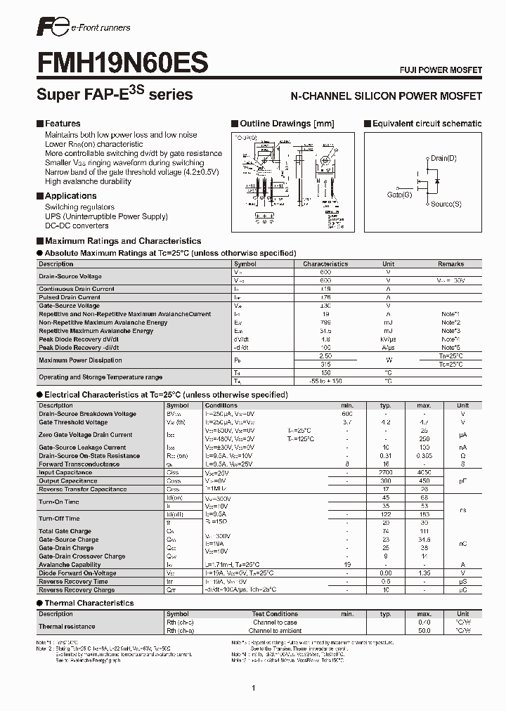 FMH19N60ES_4609718.PDF Datasheet