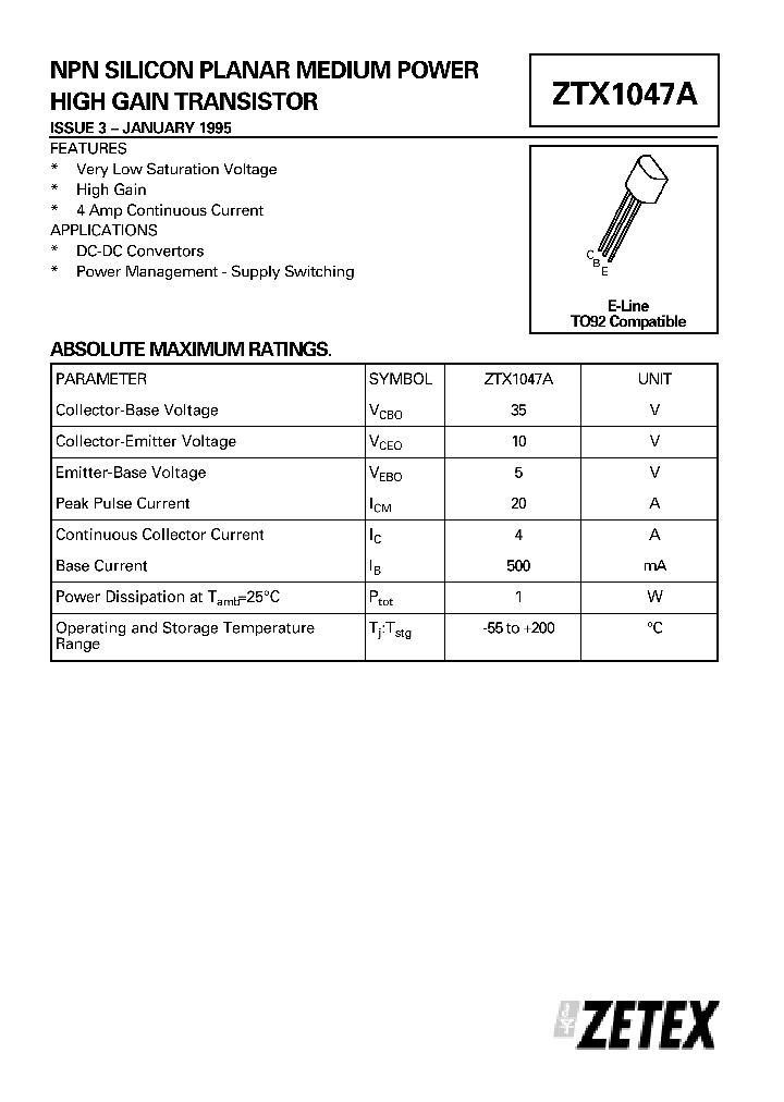 ZTX1047A_4615478.PDF Datasheet