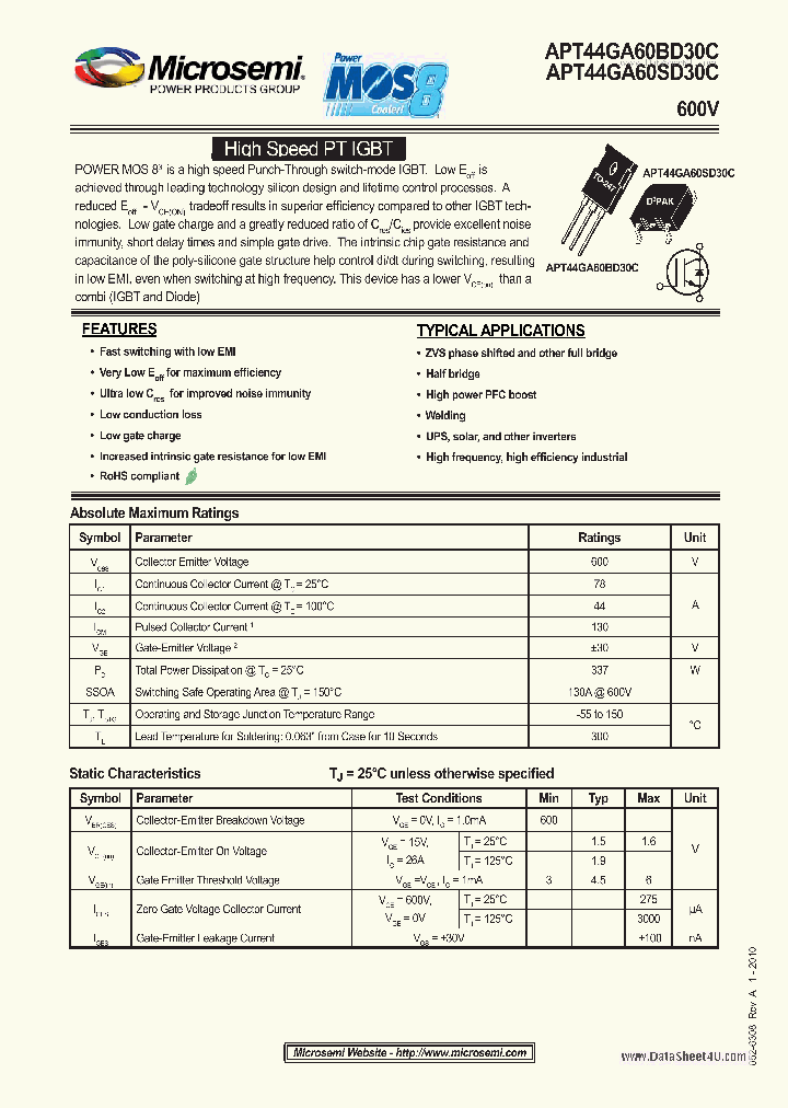 APT44GA60BD30C_4615551.PDF Datasheet