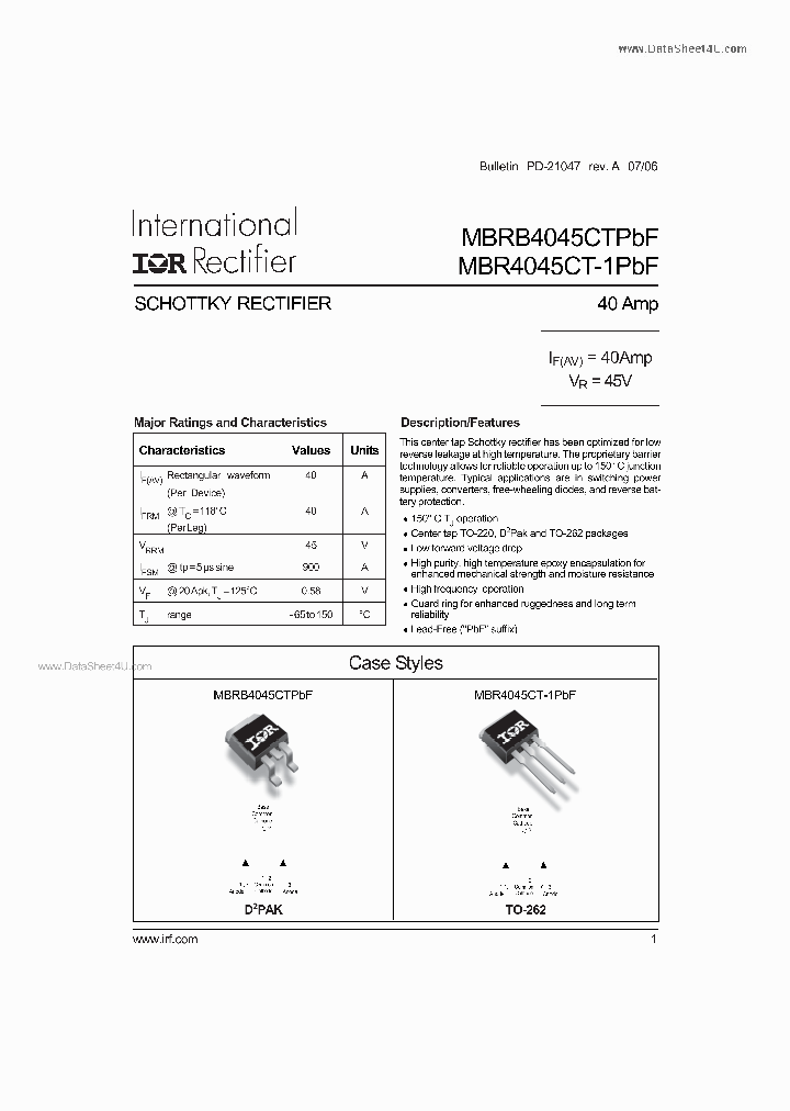 MBRB4045CTPBF_4628873.PDF Datasheet