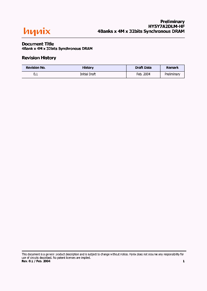 HY5Y7A2DLM_4636607.PDF Datasheet
