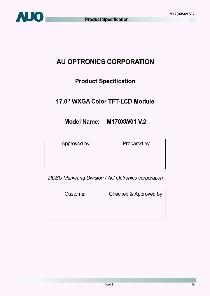 M170XW01-V2_4637200.PDF Datasheet