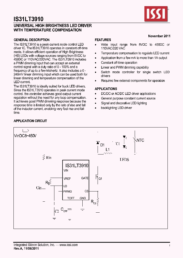 IS31LT3910_4638188.PDF Datasheet