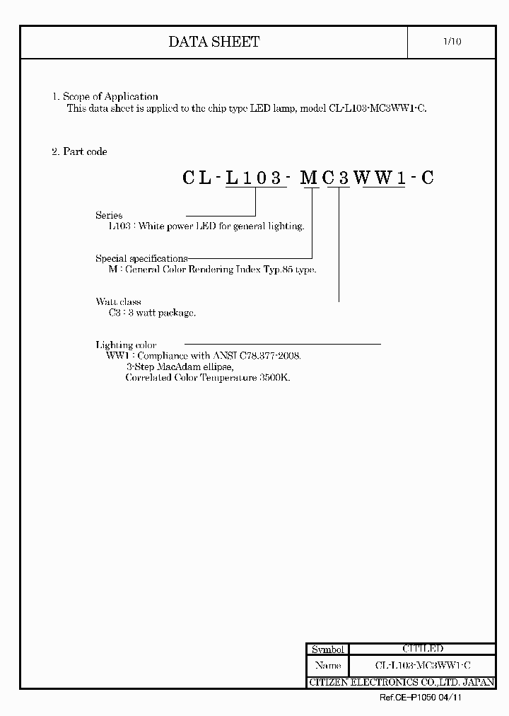 CL-L103-MC3WW1-C11_4638563.PDF Datasheet