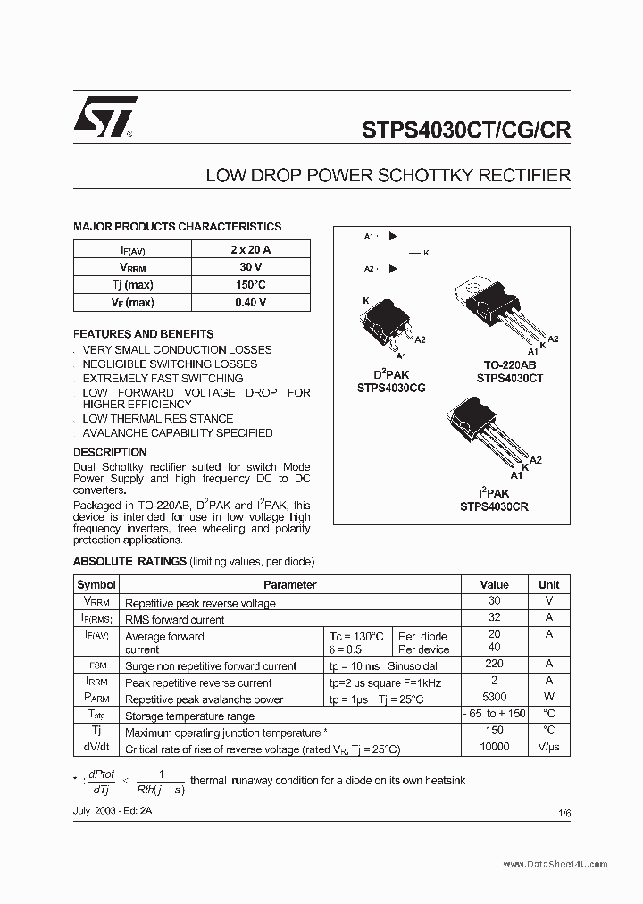 STPS4030CG_4657542.PDF Datasheet