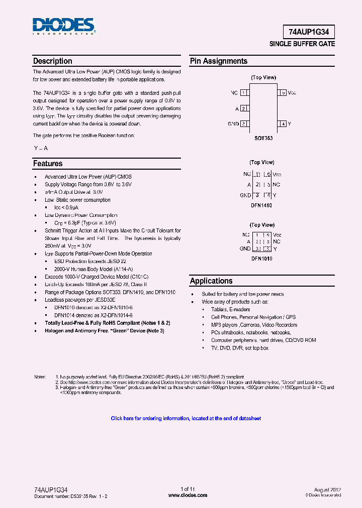 74AUP1G34FW4-7_4679500.PDF Datasheet