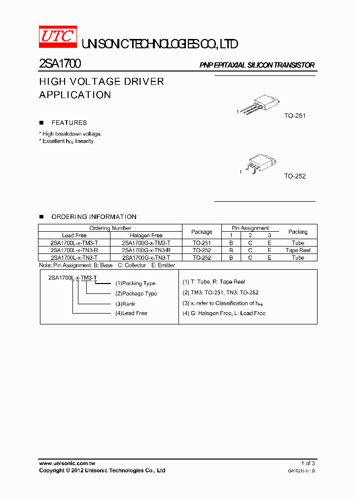 2SA1700L-X-TM3-T_4682173.PDF Datasheet