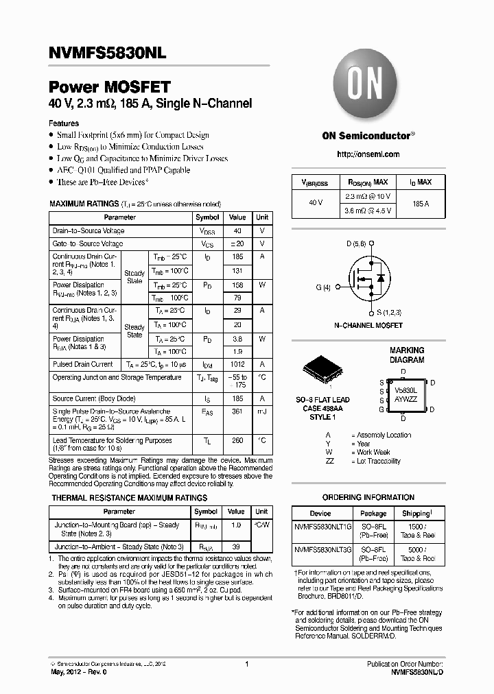 NVMFS5830NLT3G_4683457.PDF Datasheet