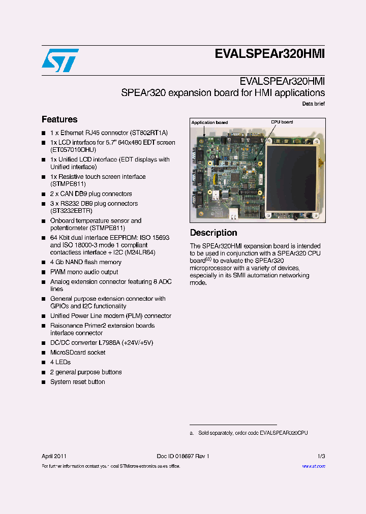 EVALSPEAR320HMI_4694611.PDF Datasheet