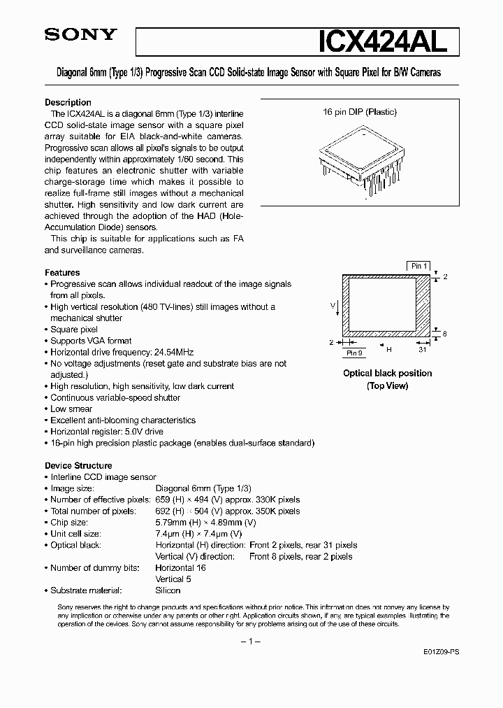 ICX424AL_4722960.PDF Datasheet