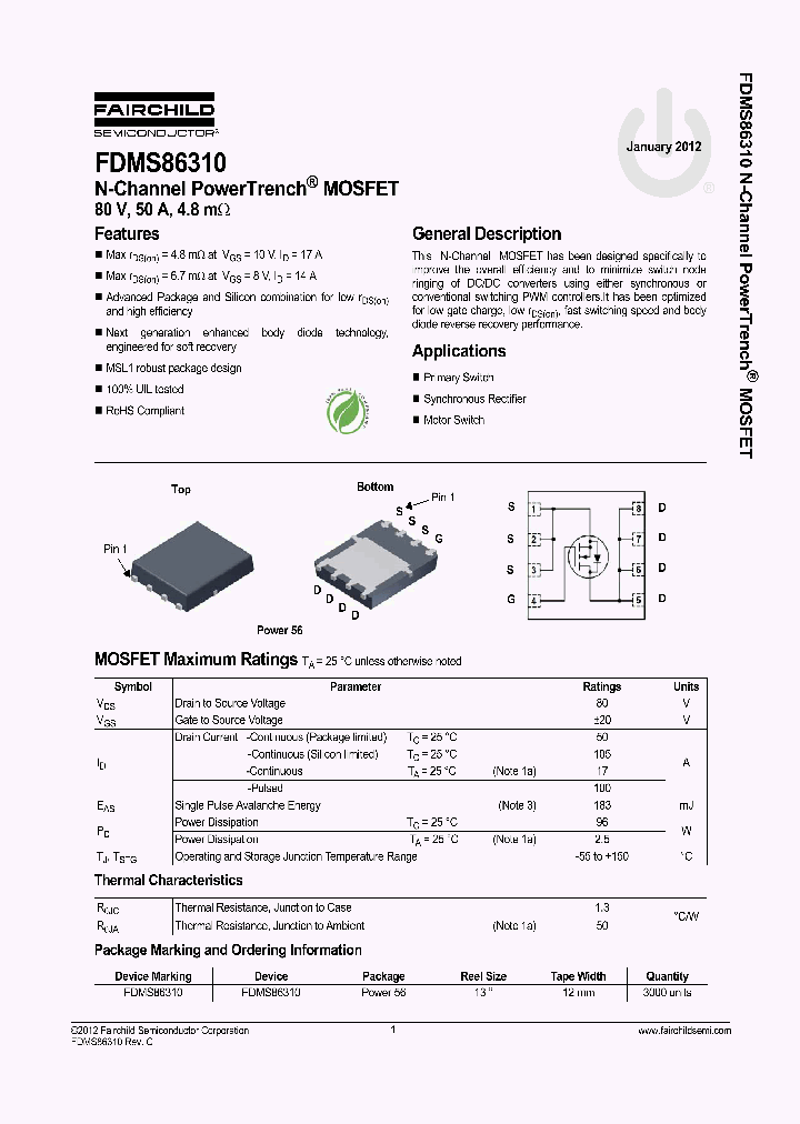 FDMS86310_4732027.PDF Datasheet
