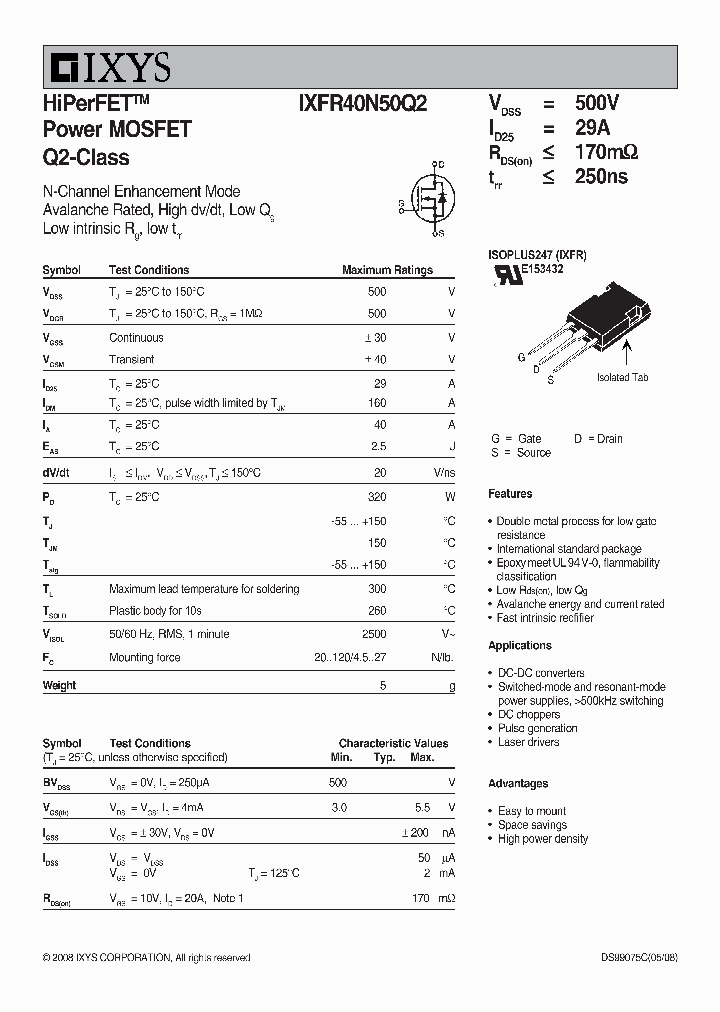 IXFR40N50Q208_4774847.PDF Datasheet