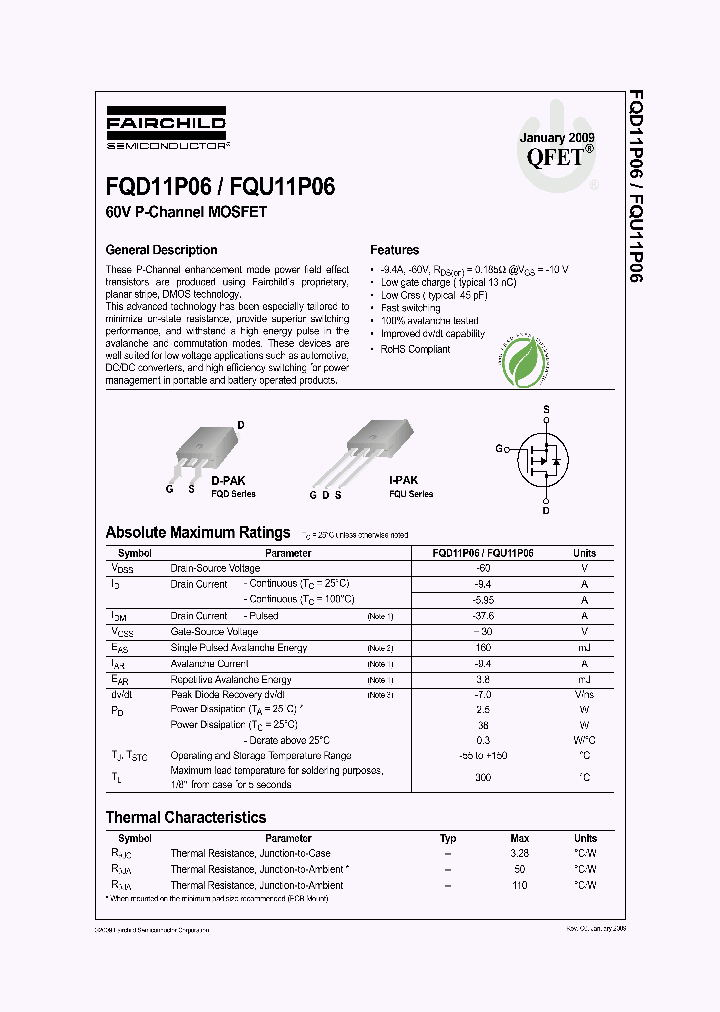 FQD11P0609_4782629.PDF Datasheet