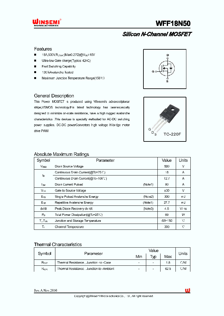 WFF18N50_4782133.PDF Datasheet