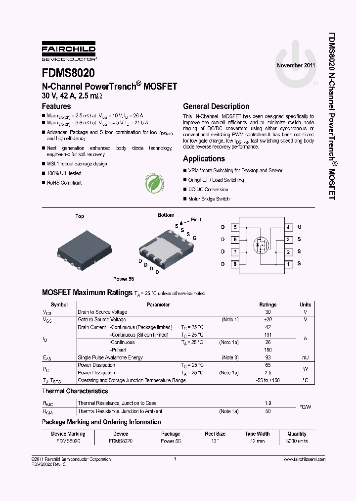 FDMS8020_4800463.PDF Datasheet