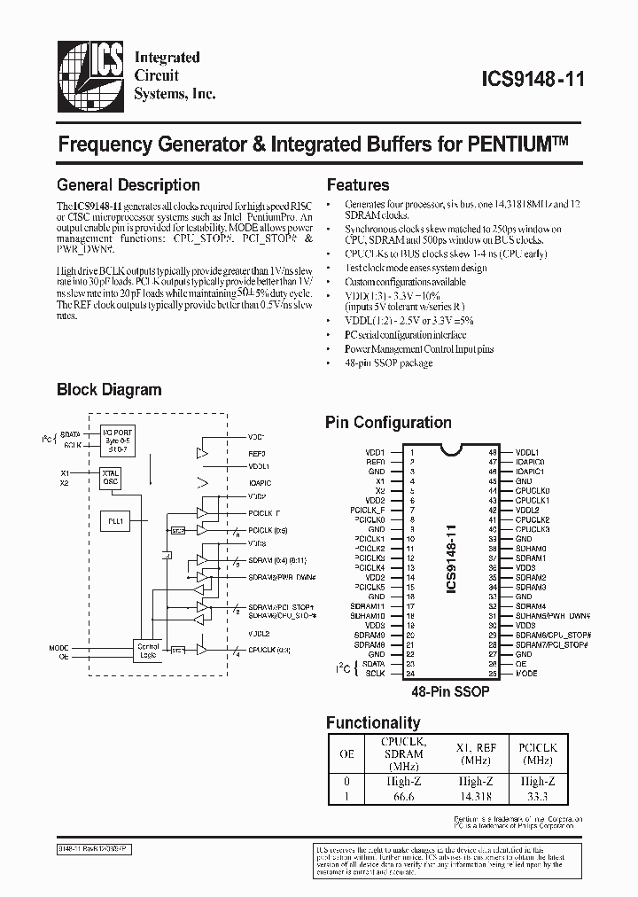 ICS9148F-11_4838099.PDF Datasheet