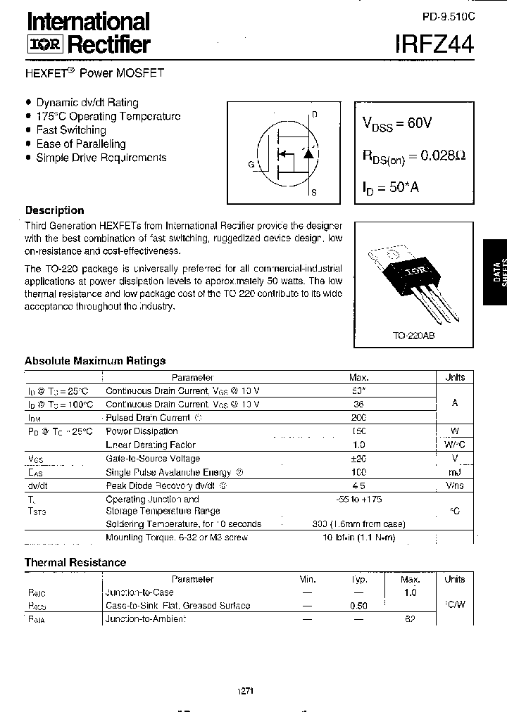 IRFZ44_4880952.PDF Datasheet