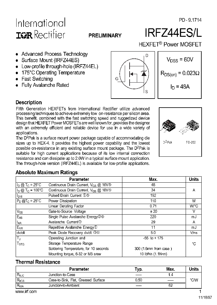 IRFZ44EL_4880954.PDF Datasheet